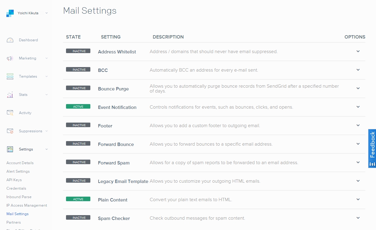 Mail Settings ScreenShot