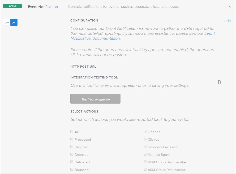 Setting Event Notification